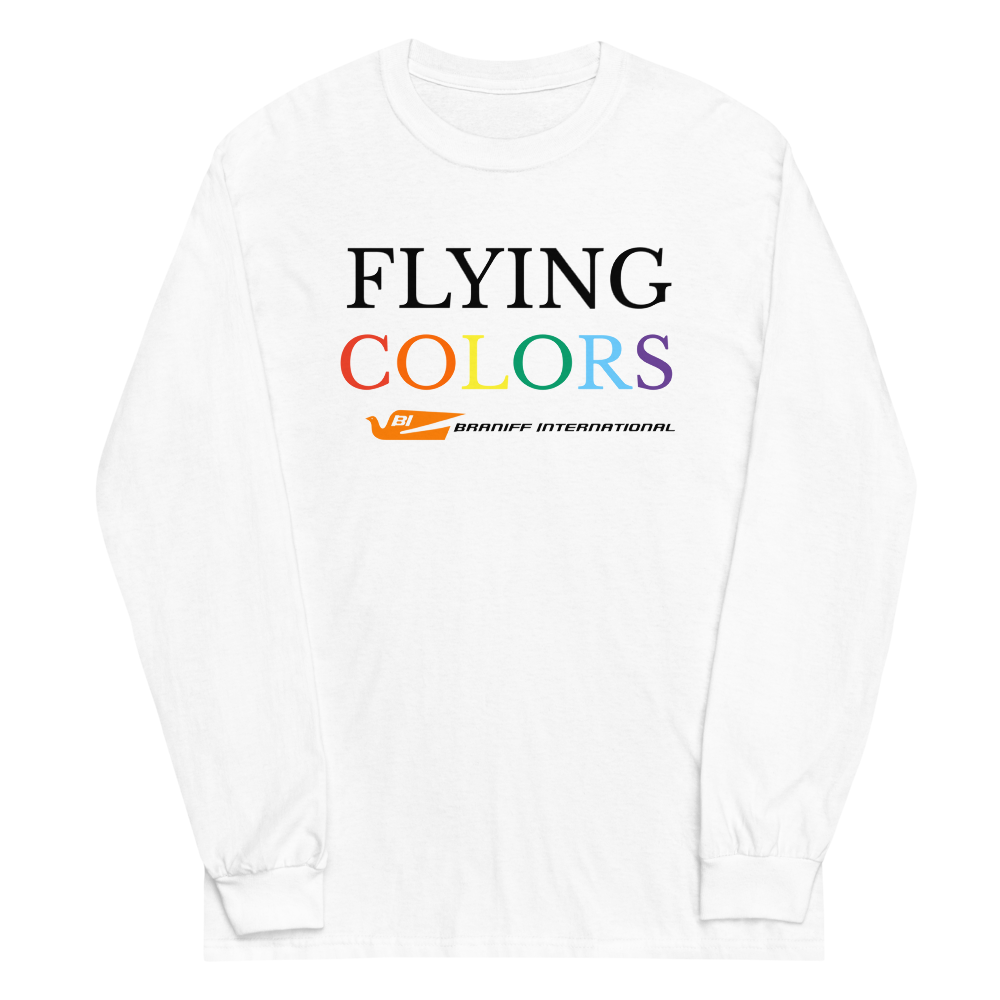 Long Sleeve Shirt by Gildan Men's Women's Braniff Flying Colors McDonnell Douglas DC-8-62 1978 Ultra