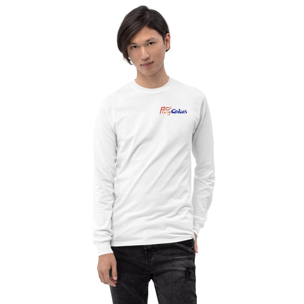 Long Sleeve Shirt by Gildan Men's Women's Braniff Boeing 727 Bicentennial Color Scheme on Shirt Back