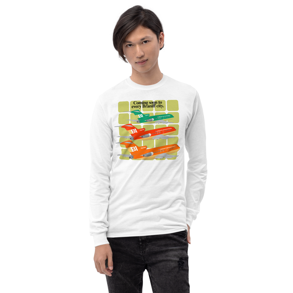 Long Sleeve Shirt Unisex by Gildan Braniff Boeing 727 1971 Two Tone Coming Soon