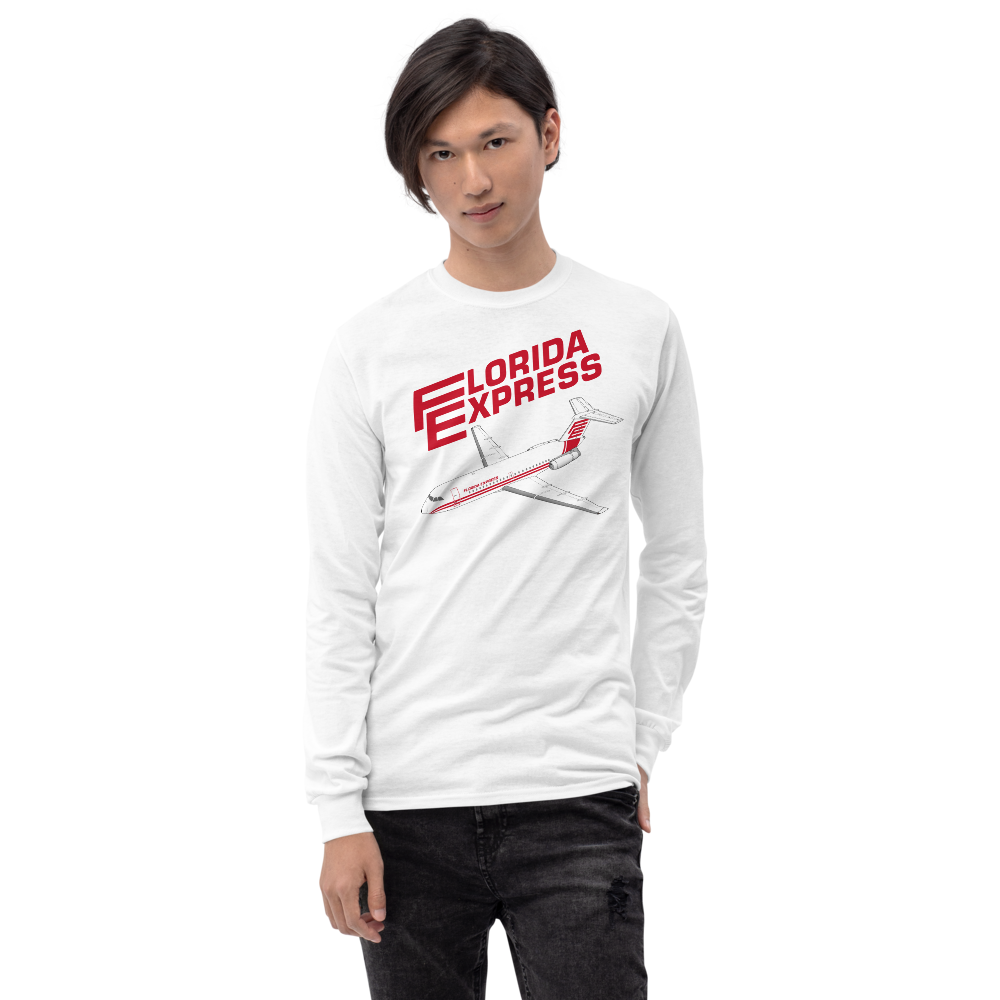 Long Sleeve Shirt by Gildan Men's Women's Braniff Florida Express BAC One-11 Fastback Jet