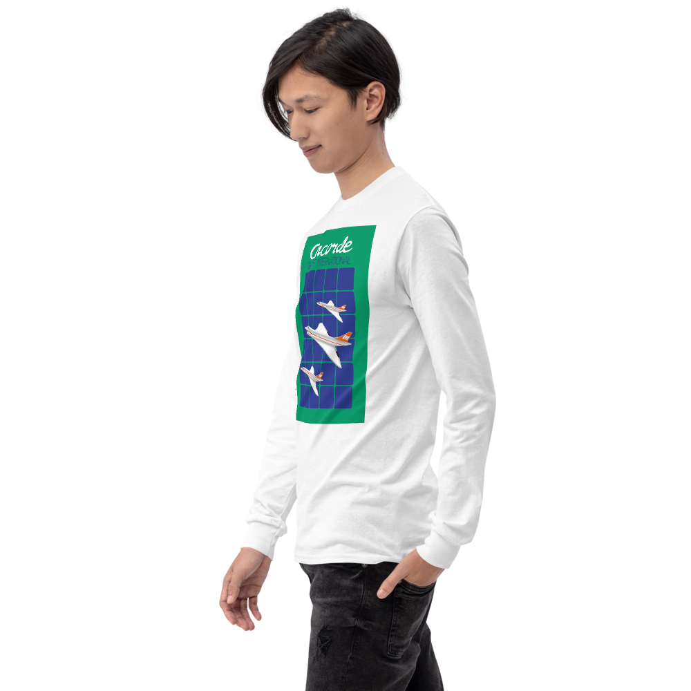 Long Sleeve Shirt by Gildan Men's Women's Braniff Concorde SST Jet Inflight
