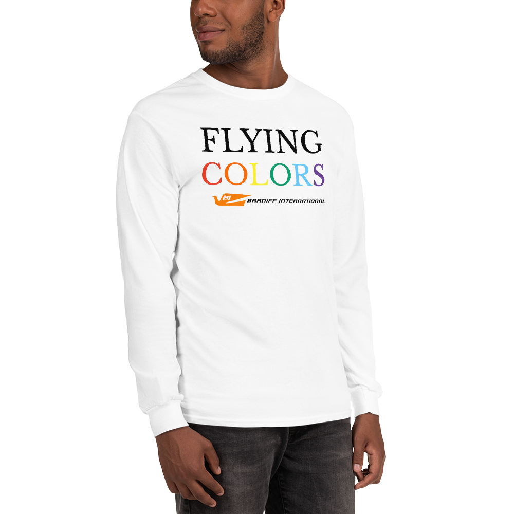 Long Sleeve Shirt by Gildan Men's Women's Braniff Flying Colors McDonnell Douglas DC-8-62 1978 Ultra