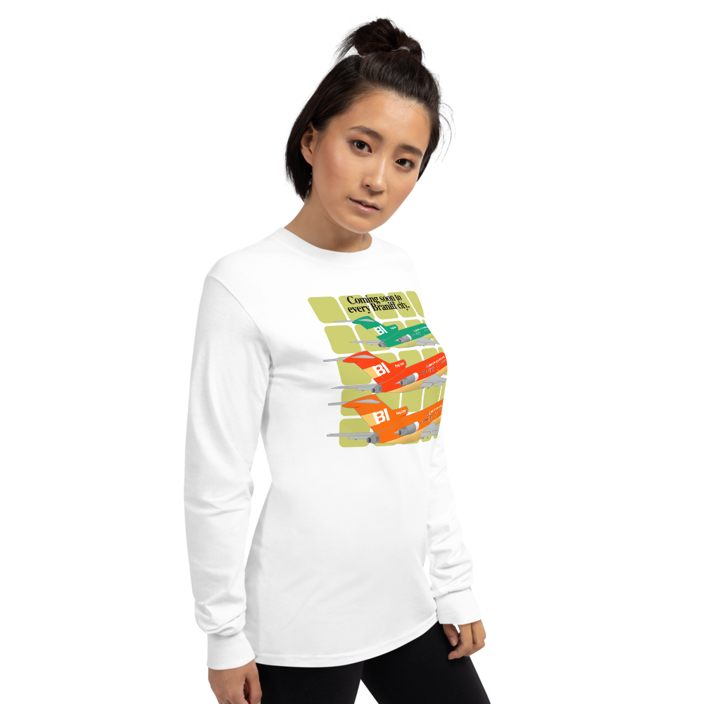 Long Sleeve Shirt Unisex by Gildan Braniff Boeing 727 1971 Two Tone Coming Soon