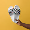Braniff Mens Slides Flip Flop Shoes Alexander Girard Braniff Design Black White Check 1965