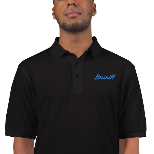 POLO SHIRT MEN'S PREMIUM SHORT SLEEVE BRANIFF 1978 ULTRA SPACE LOGO EMBROIDERY Beige