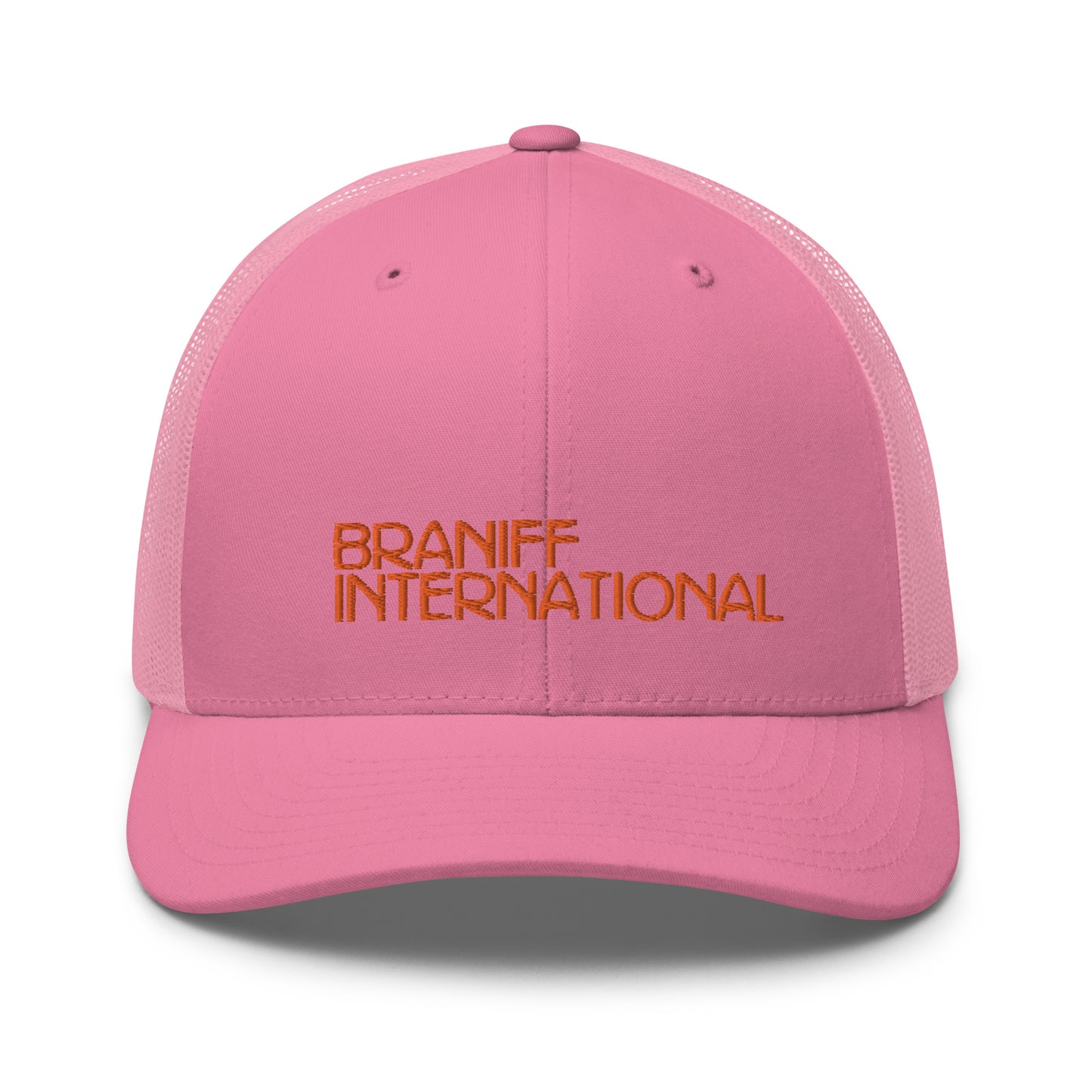 Baseball Net Back Trucker Cap Mesh Braniff 1969 International Font