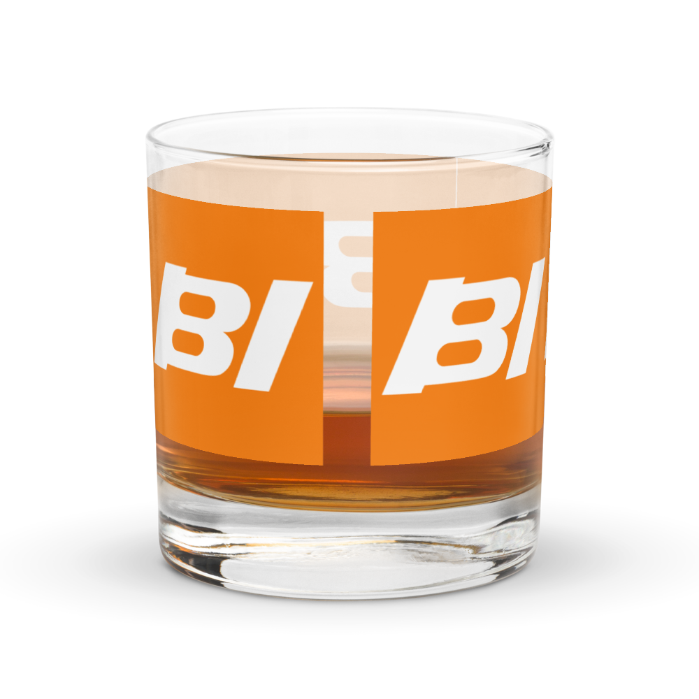 Glass Lowball Rock Old Fashioned Braniff Alexander Girard Design BI Logo 1965