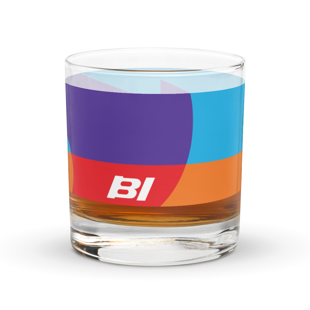 Glass Lowball Rock Old Fashioned Braniff Ft. Worth Room Design Dallas Love Field 1968