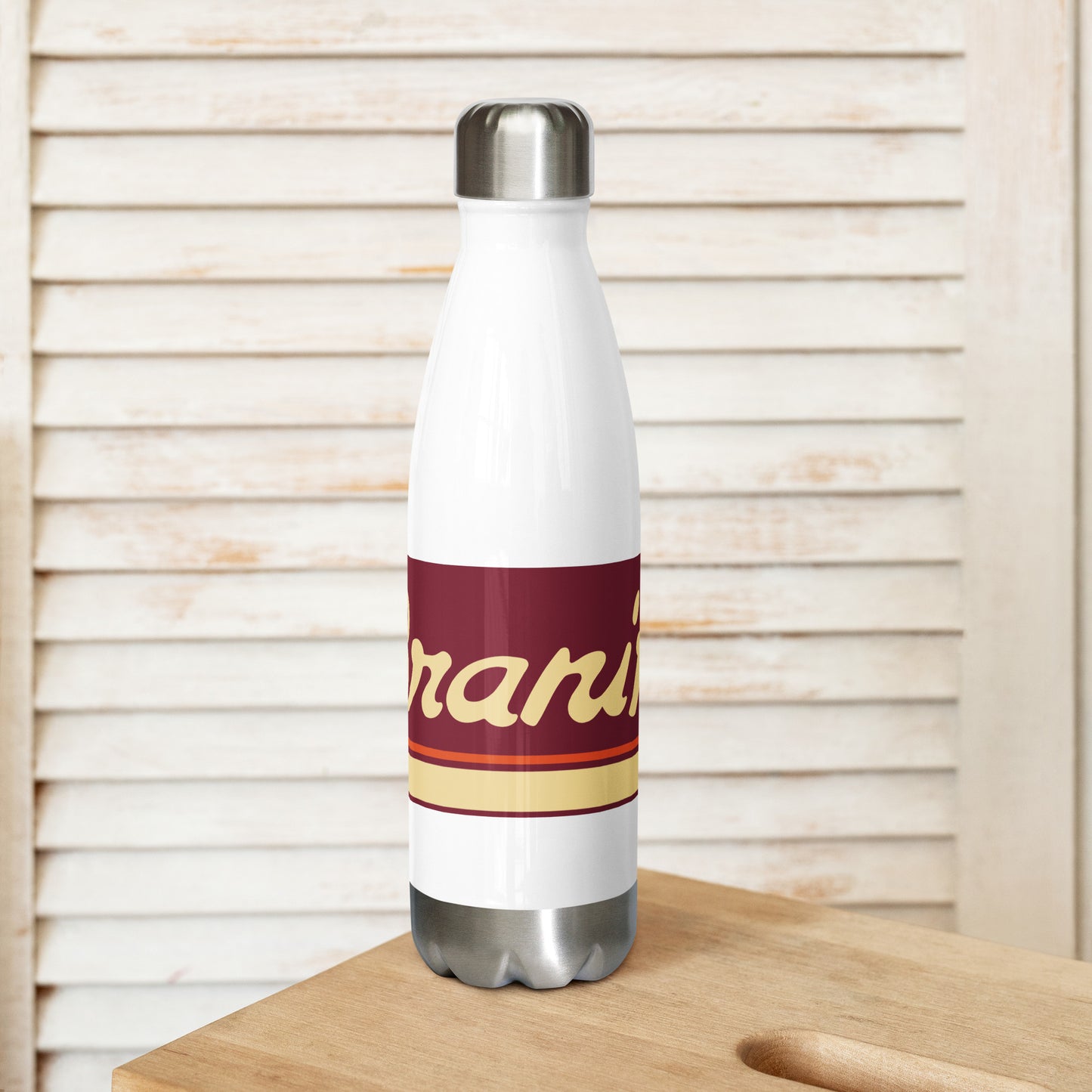 Water Bottle Stainless Steel Braniff Ultra Burgundy 1978
