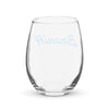 Braniff Ultra Space Logo Stemless Wine Glass 15-Oz Back - Light Blue Glass – Braniff Wine Glass – Ultra Space Logo Wine Glass – Braniff Boutique