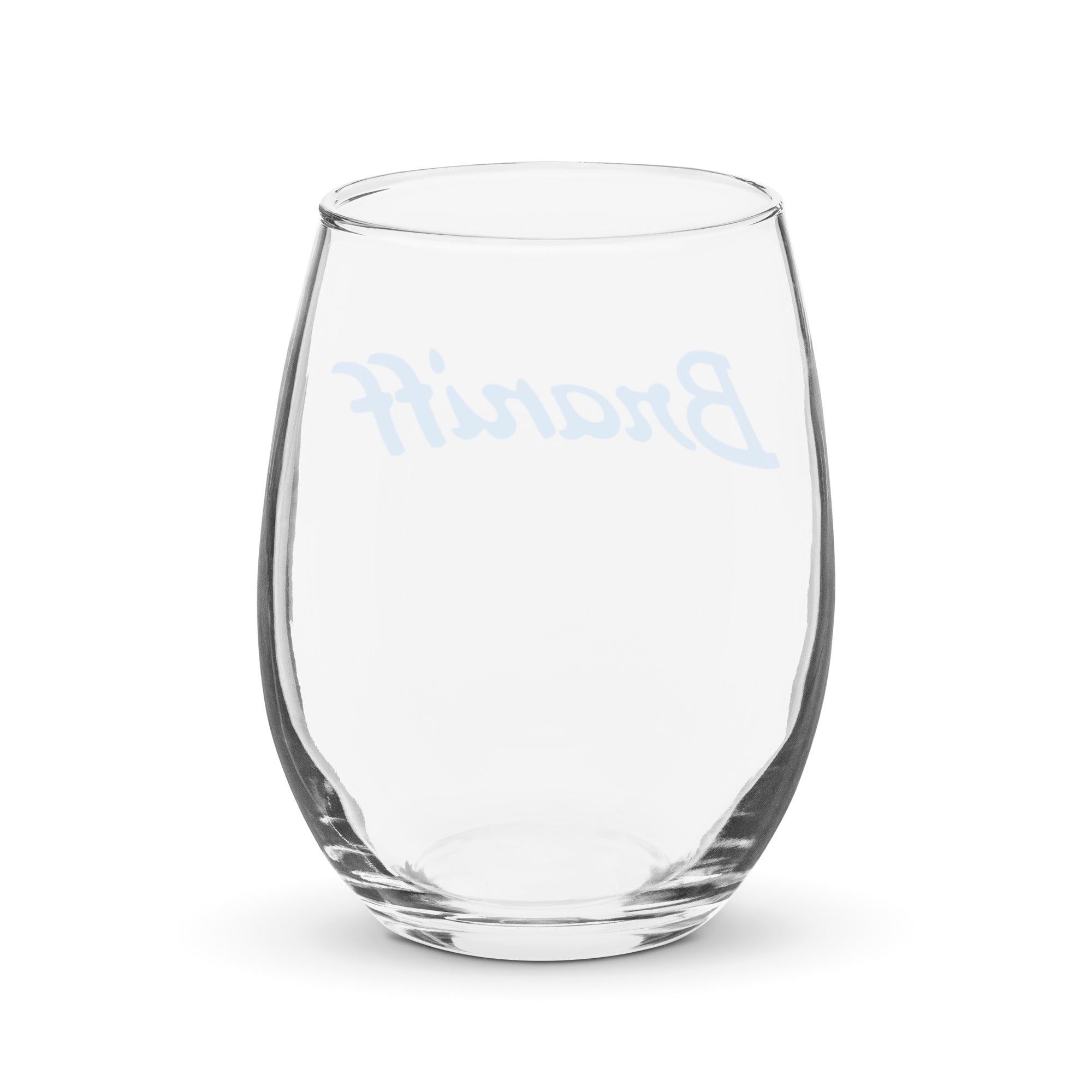 Braniff Ultra Space Logo Stemless Wine Glass - Light Blue Glass ...