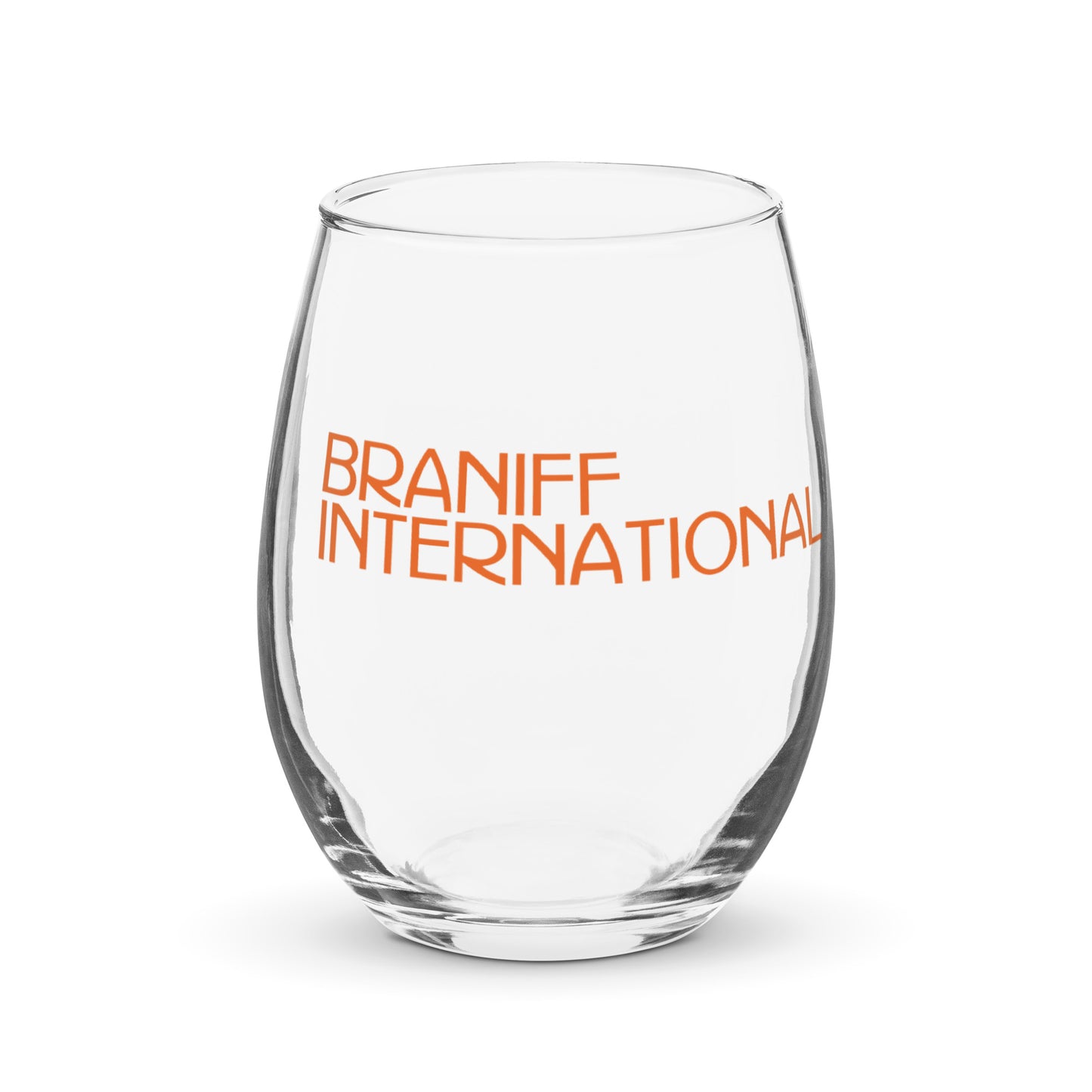 Wine Glass Stemless Braniff 1969 International Font