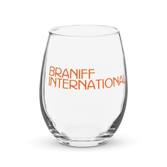 Wine Glass Stemless Braniff 1969 International Font