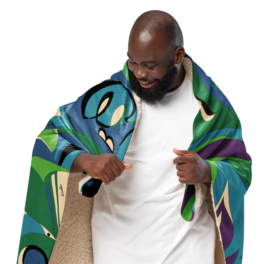 Sherpa Blanket Braniff Emilio Pucci Design 1974 The Classic Collection Green Turquoise