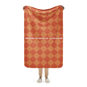 Sherpa Blanket from South America Braniff Alexander Girard Design Check 1965 Orange