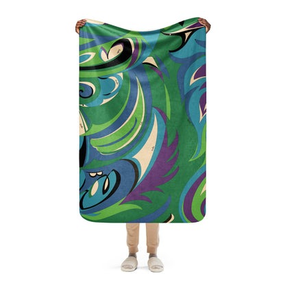 Sherpa Blanket Braniff Emilio Pucci Design 1974 The Classic Collection Green Turquoise