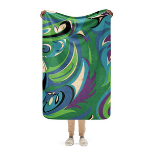 Sherpa Blanket Braniff Emilio Pucci Design 1974 The Classic Collection Green Turquoise