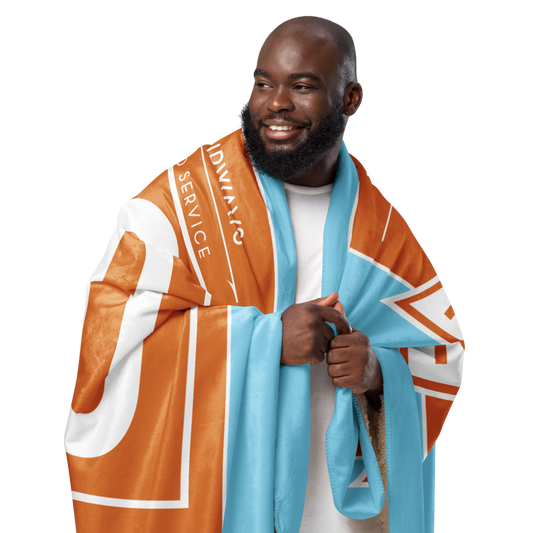 Sherpa Blanket from South America Braniff RIO Luggage Tag Orange 1948