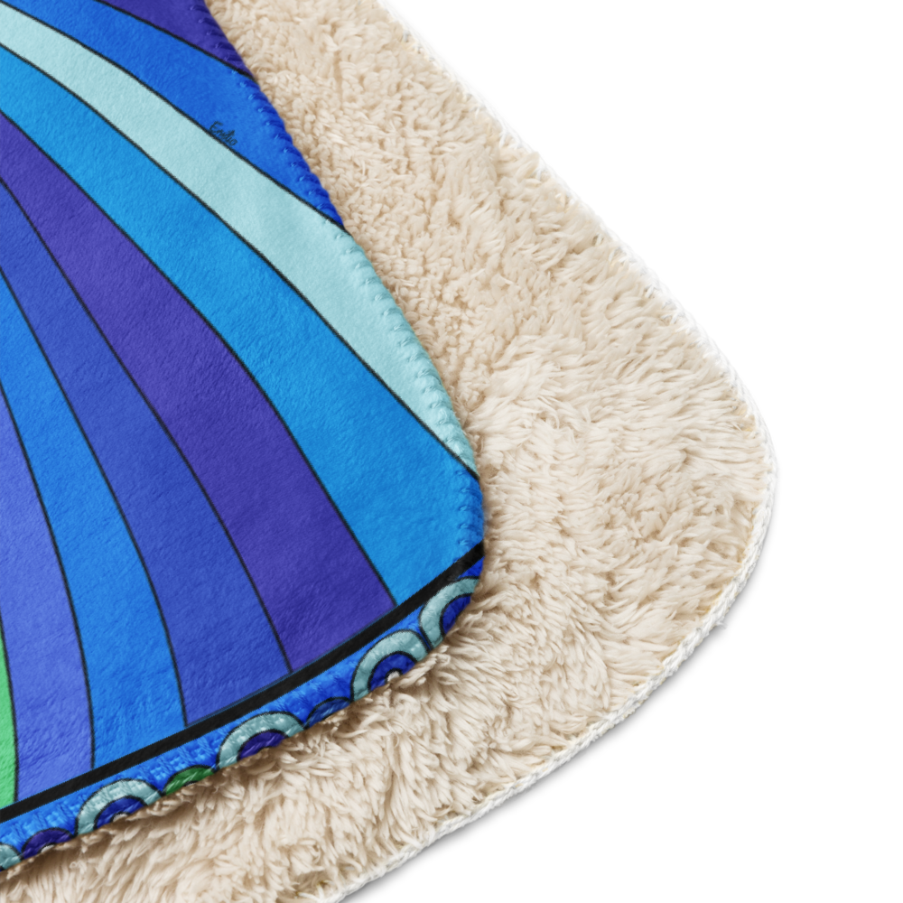 Sherpa Blanket Braniff Emilio Pucci Design 747 Braniff Place Blue Collection 1972