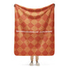 Sherpa Blanket from South America Braniff Alexander Girard Design Check 1965 Orange