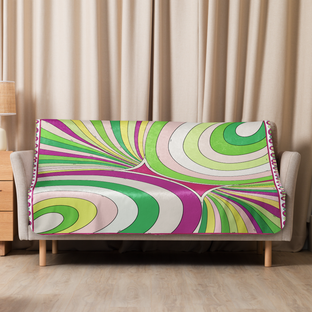 Sherpa Blanket Braniff Emilio Pucci Design 1971 747 Braniff Place Collection Pink
