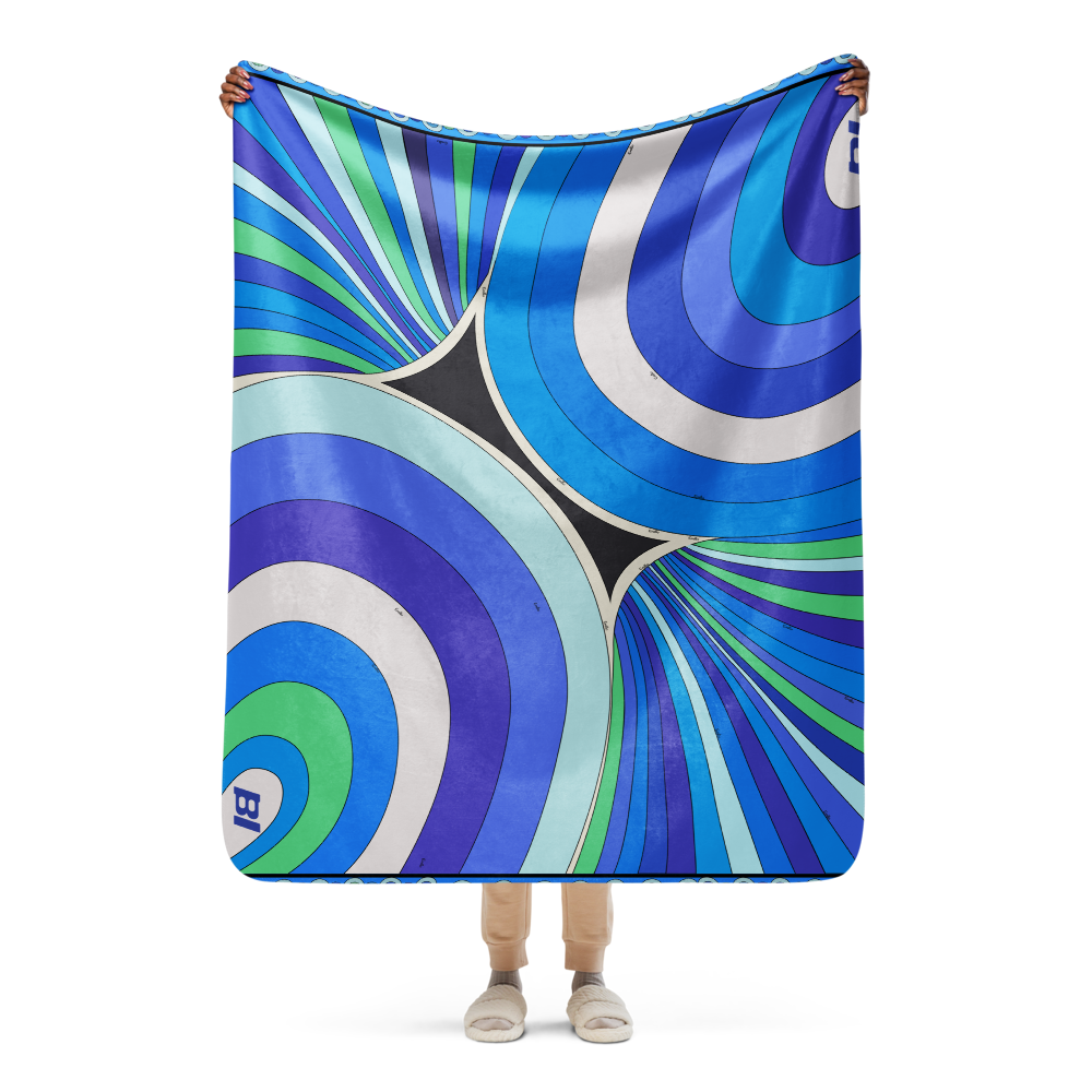 Sherpa Blanket Braniff Emilio Pucci Design 747 Braniff Place Blue Collection 1972