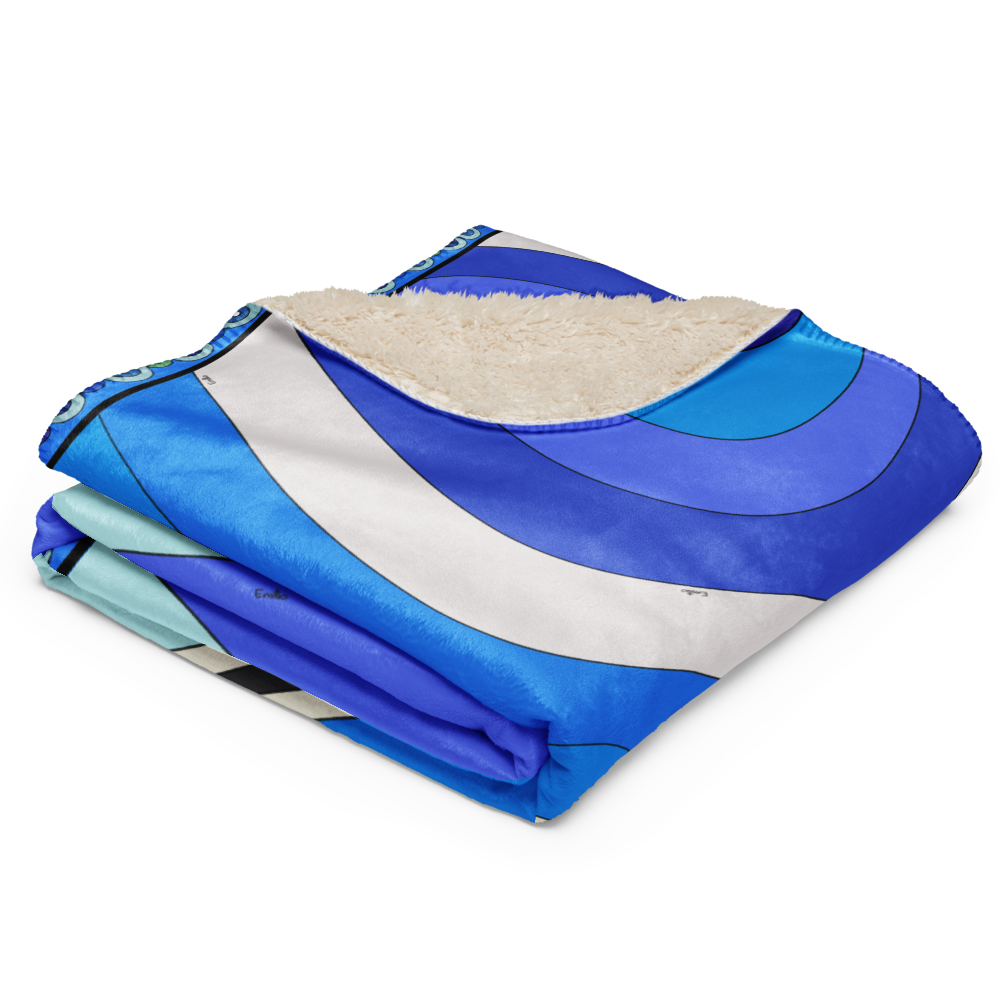 Sherpa Blanket Braniff Emilio Pucci Design 747 Braniff Place Blue Collection 1972