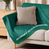 Sherpa Blanket from South America Braniff Alexander Girard Design Blue Green Stripes 1965