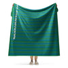 Sherpa Blanket from South America Braniff Alexander Girard Design Blue Green Stripes 1965