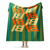 Sherpa Blanket from South America Braniff Alexander Girard Design BI Logo Stripes 1965