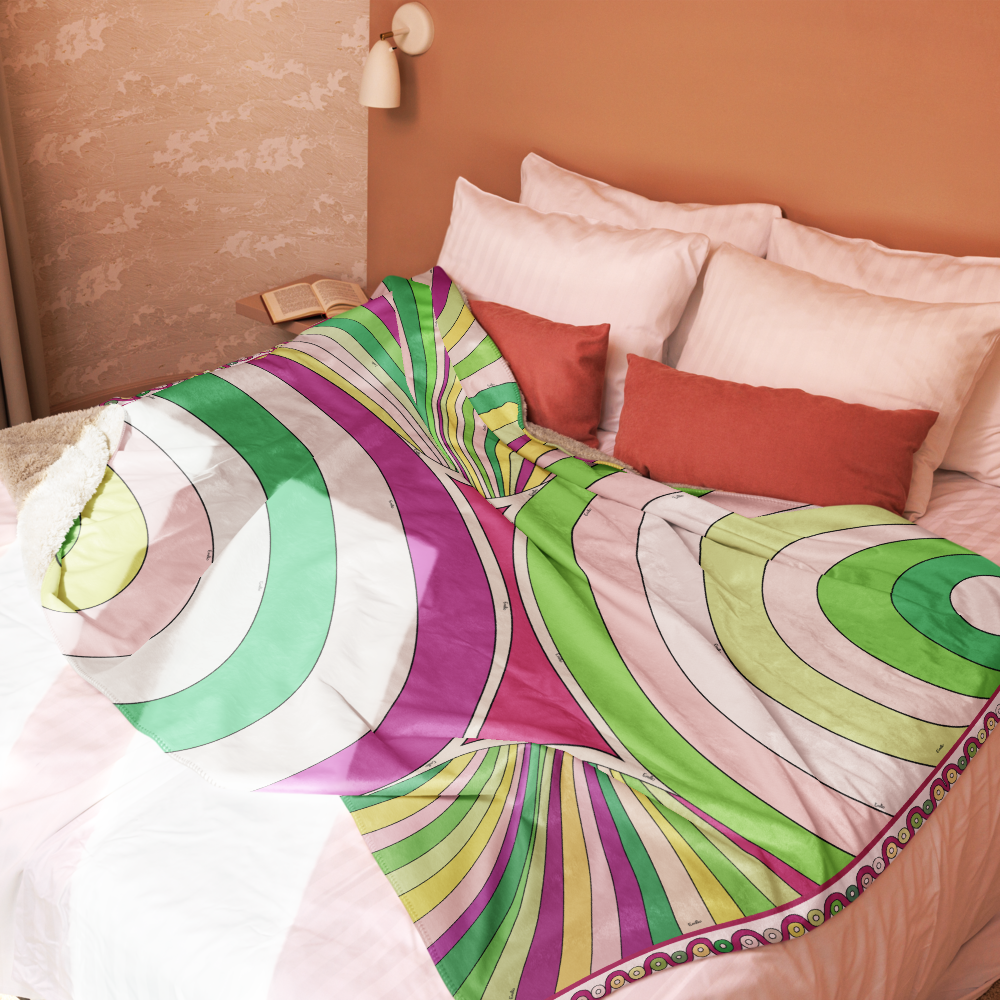 Sherpa Blanket Braniff Emilio Pucci Design 747 Pink – 1971 Braniff