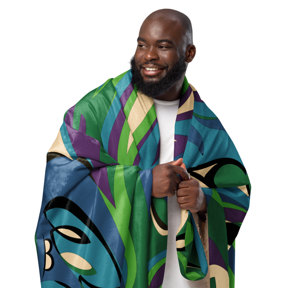 Sherpa Blanket Braniff Emilio Pucci Design 1974 The Classic Collection Green Turquoise