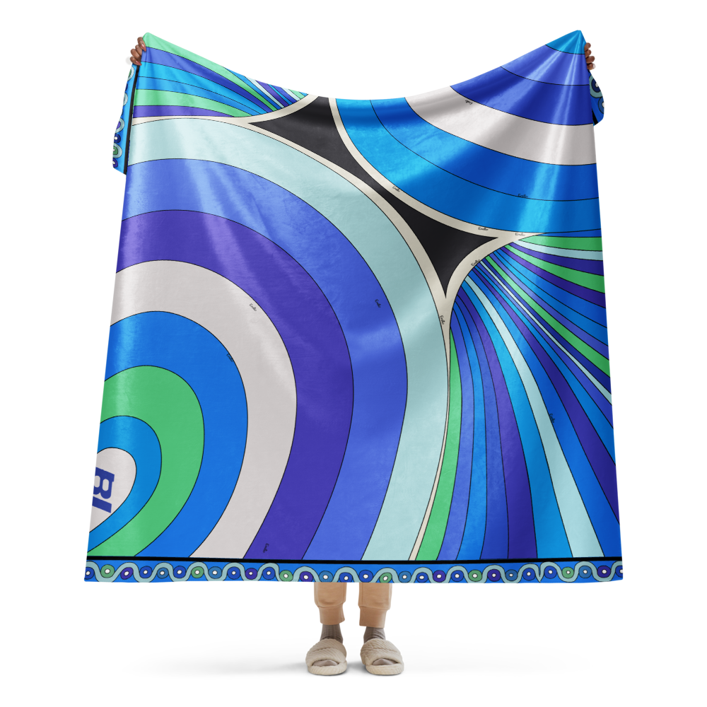Sherpa Blanket Braniff Emilio Pucci Design 747 Braniff Place Blue Collection 1972