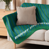 Sherpa Blanket from South America Braniff Alexander Girard Design Blue Green Stripes 1965