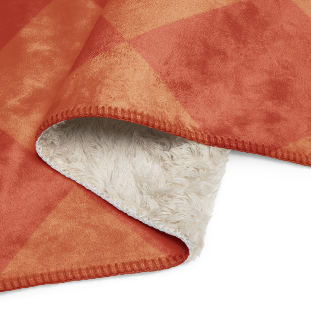 Sherpa Blanket from South America Braniff Alexander Girard Design Check 1965 Orange