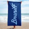 Bath and Beach Towel Sheet Extra Large Braniff Ultra Mercury Blue 1978