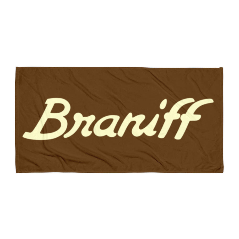 Bath and Beach Towel Sheet Extra Large Braniff Ultra Chocolate Brown 1978