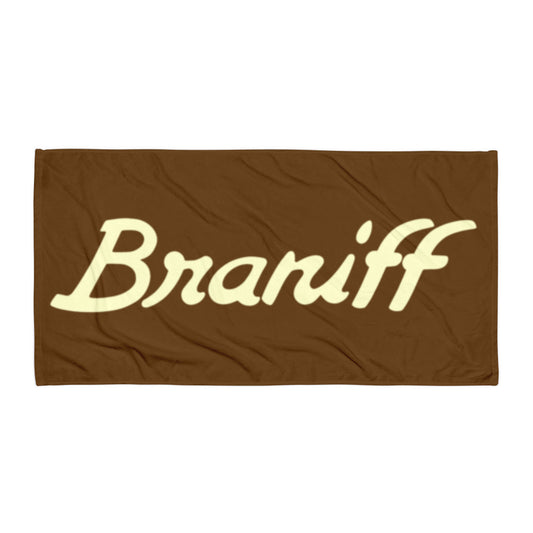 Bath and Beach Towel Sheet Extra Large Braniff Ultra Chocolate Brown 1978