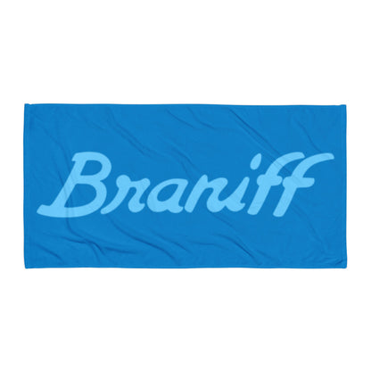 Bath and Beach Towel Sheet Extra Large Braniff Ultra Light Corvette Blue 1978