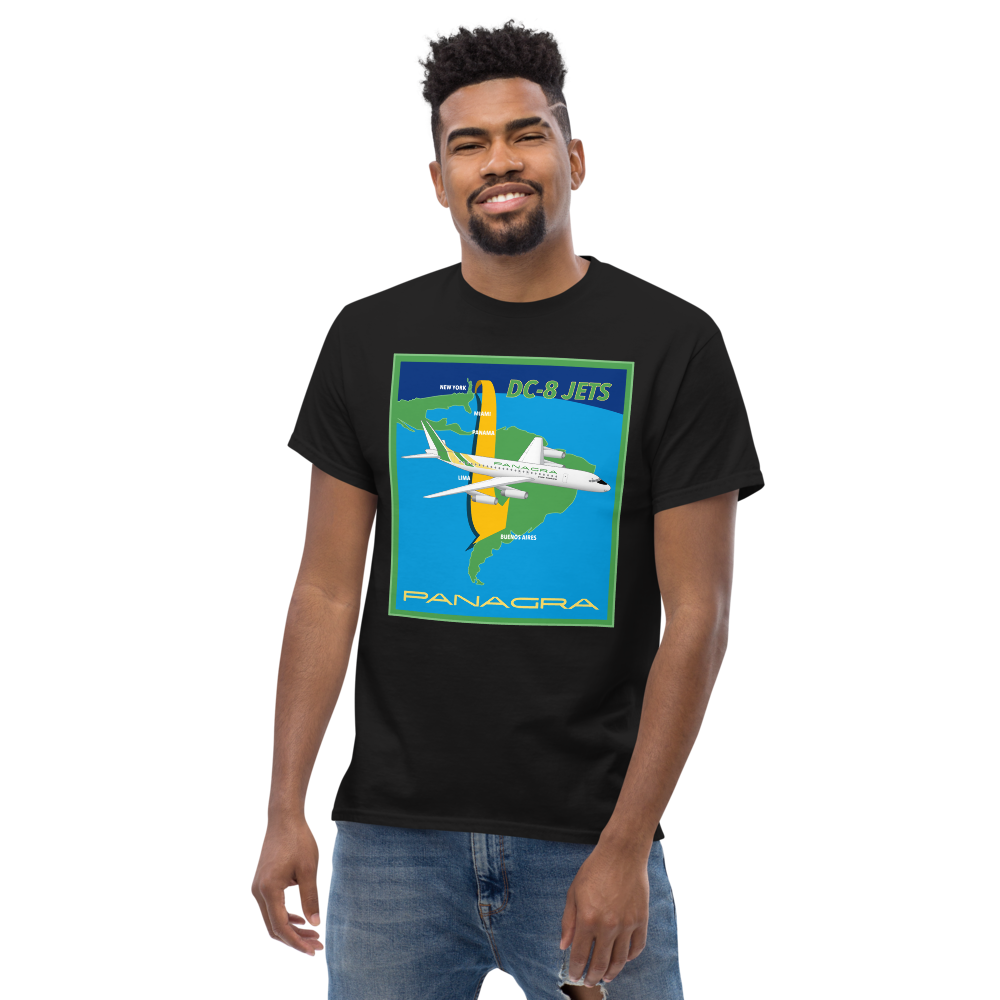 T-Shirt Shirt Short Sleeve Gildan Unisex Braniff Panagra McDonnell Douglas DC-8-62 Concept