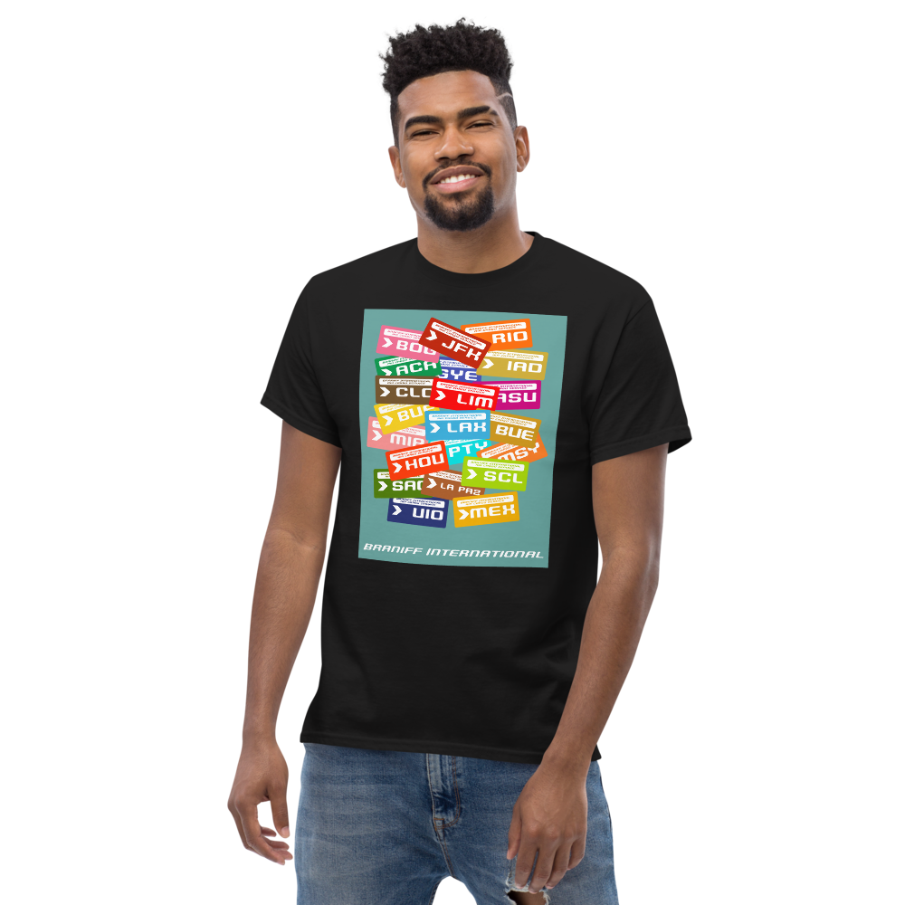 T-Shirt Shirt Short Sleeve by Gildan Men's Women's Braniff Luggage Tag Destinations