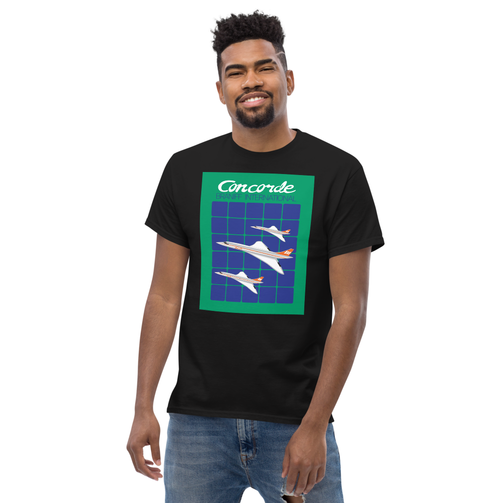 T-Shirt Shirt Short Sleeve by Gildan Men's Women's Braniff Concorde SST Inflight