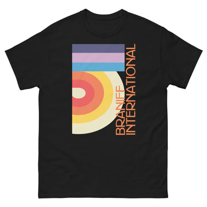 T-Shirt Shirt Short Sleeve by Gildan Men's Women's Braniff DFW Airport Swirl Design 1974