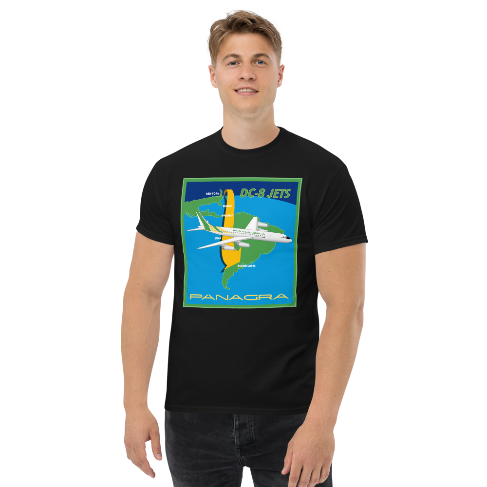 T-Shirt Shirt Short Sleeve Gildan Unisex Braniff Panagra McDonnell Douglas DC-8-62 Concept