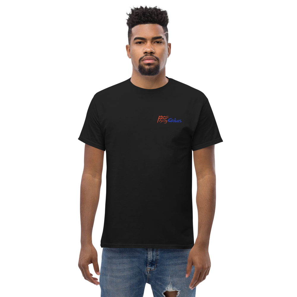 T-Shirt Shirt Short Sleeve by Gildan Braniff Flying Colors Boeing 727 Bicentennial Color Scheme on Shirt Back