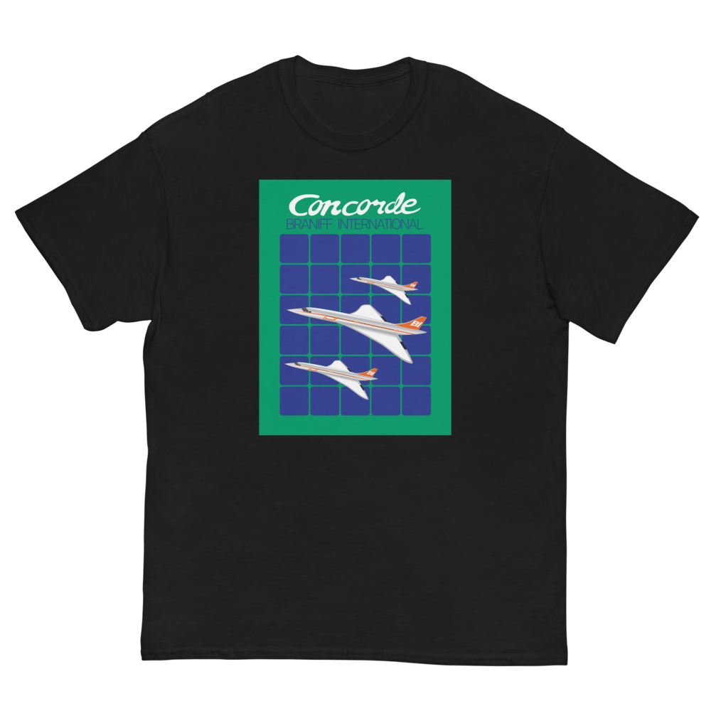 T-Shirt Shirt Short Sleeve by Gildan Men's Women's Braniff Concorde SST Inflight