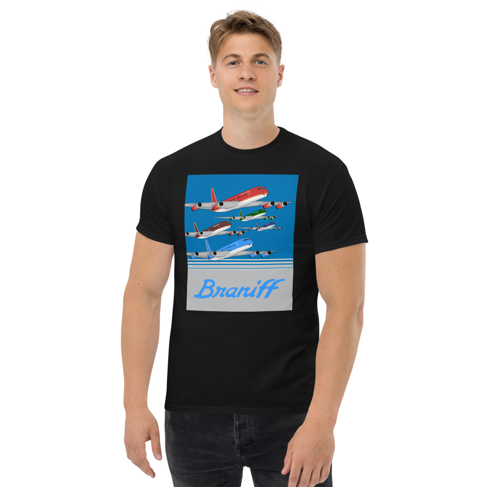 T-Shirt Shirt Short Sleeve by Gildan Braniff McDonnell Douglas DC-8-62 Inflight 1978 Ultra Color Scheme