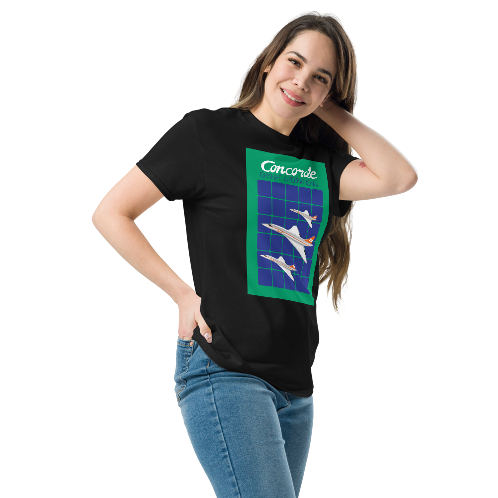 T-Shirt Shirt Short Sleeve by Gildan Men's Women's Braniff Concorde SST Inflight
