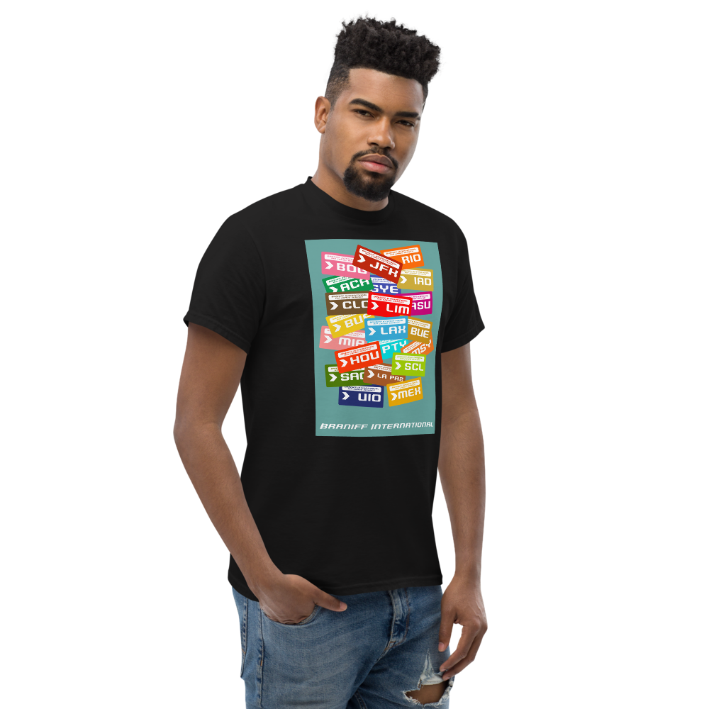 T-Shirt Shirt Short Sleeve by Gildan Men's Women's Braniff Luggage Tag Destinations