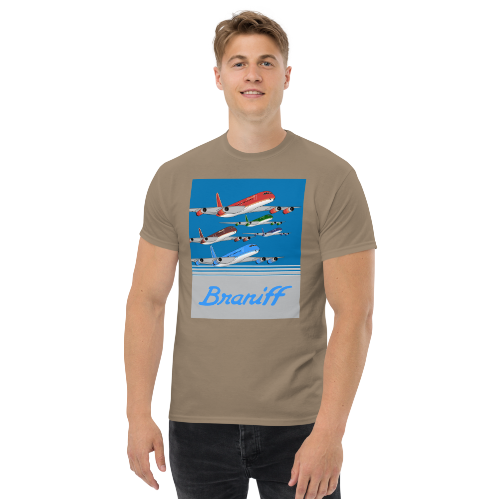 T-Shirt Shirt Short Sleeve by Gildan Braniff McDonnell Douglas DC-8-62 Inflight 1978 Ultra Color Scheme